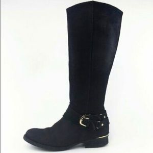 Steve Madden Amill Distressed Suede Black Boot